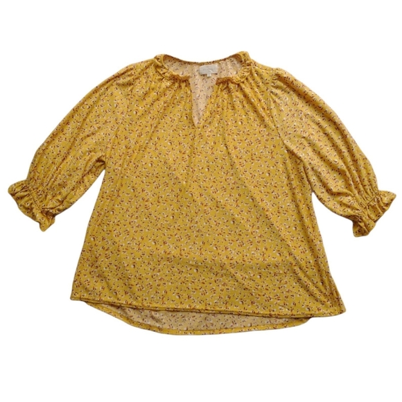 Melloday Blouse Size 1X Yellow - Picture 5 of 15